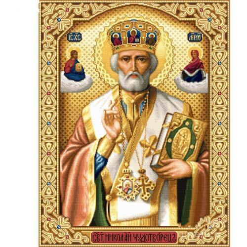 5D Crystal Crafts Diamond Painting Mosaic Icons St. Nicholas Of Myra 3D Square diy Diamond Embroidery Pattern Orthodox Religion