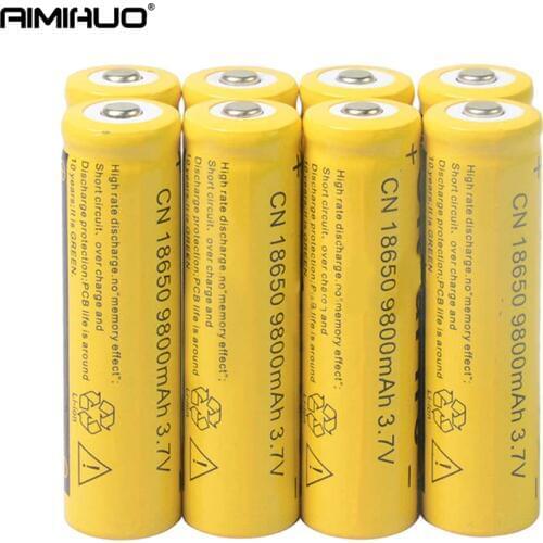 18650 Battery 3.7V 9800mAh Rechargeable liion Battery for Led Flashlight Torch Batery Litio Battery Tip Head 18650 Batteries