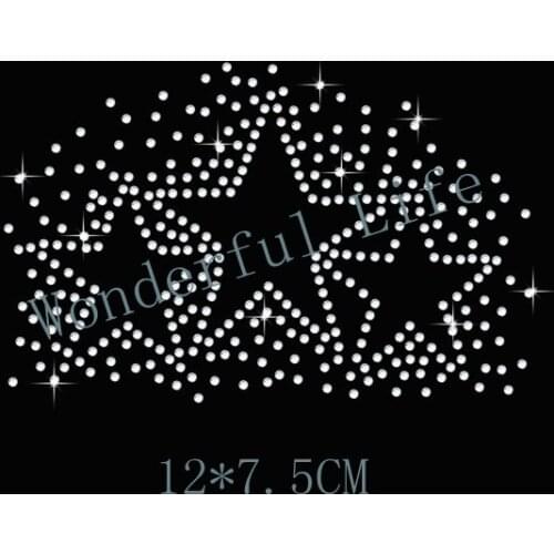 Free shipping Star Burst Hotfix Rhiestone Transfer Design Iron on