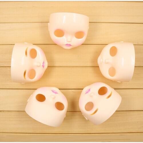 Blyth 1/6 doll New Faceplate white skin matte/glossy face with lips and nose carve eyebrow blusher with blackplate and screws