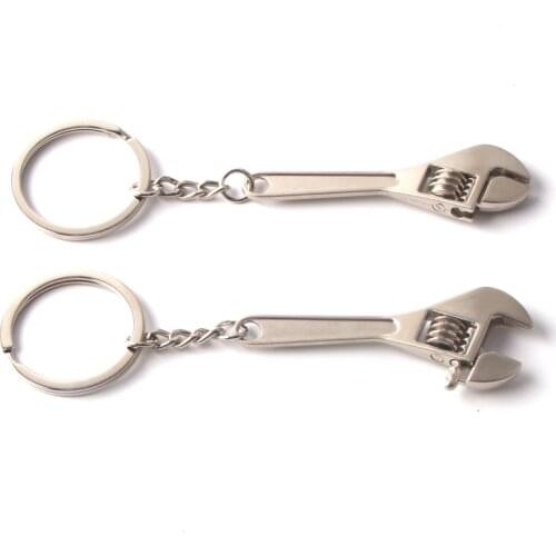 Wrench Keychain Stainless Steel Car Key Ring High-grade Simulation Spanner Key Chain keyring Keyfob Tools Novelty
