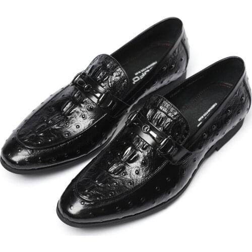 British one-step breathable lazy beanie shoes, leather business casual shoes