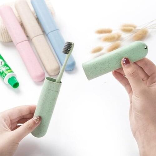 1pcs Portable Tooth Brushes Case Wheat Straw Portable Travel Toothbrush Chopsticks Pencil Box Tooth dust-proofBrushes Protector