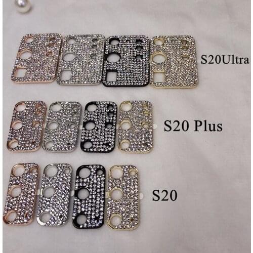 Camera Decorate Sticker for Samsung Galaxy S20 Black Silver Bling Diamond Camera Cover Lens Protector