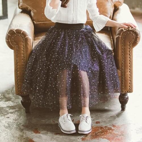 Kids Girls Skirt White Black Active Streetwear Clothing Spring Summer Parent Child Dress Princess Dress Mesh Skirt