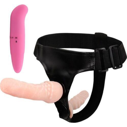 YEMA 2PCS Ajustable Strapon Double Dildo Sex Toys for Lesbian&Mini Dolphin Vibrator for Women G-spot Vagina Massage Adult Games