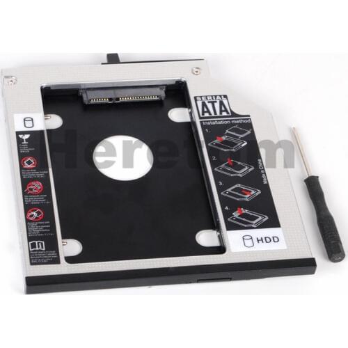 Heretom Aluminum 2nd Hard Drive HD HDD SSD Caddy for IBM Lenovo ThinkPad T400 T400s T410 T410s T410i T410si