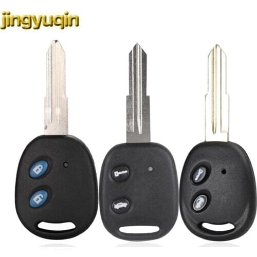Jingyuqin 15pcs Remote Key Shell For Chevrolet LOVA Sail Epica Lechi Spark 2 Buttons Uncut Brass Key Blade Blank Replacement