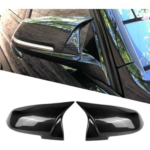 2 Pieces Rearview Mirror Cover Cap Carbon Black For BMW Series 1 2 3 4 X M 220i 328i 420i F20 F21 F22 F23 F30 F32 F33 F36 X1