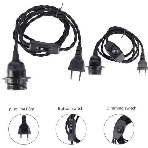 Half tooth VDE lamp holder plug line1.8m Button switch Dimming switch EU plug Lamp fittings AC110V 220V E27 screw Weight 200g