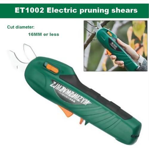 DC7.2V Lithium Electric Pruning Shear ET1002 Rechargeable Labor-saving Fruit Tree Scissors Garden Pruning Shear 16MM Hot Selling