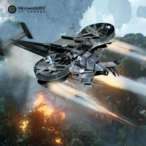 Microworld 3D metal puzzle Avatar Scorpion helicopter Model DIY Laser Cut Jigsaw Model For Adult Educational Toys Desktop dec