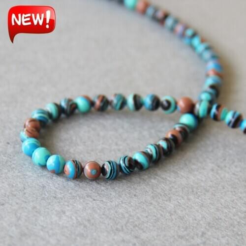Min Order1)6mm Multicolor Turkey stone beads stripe loose beads 15" Jewelry making design wholesale