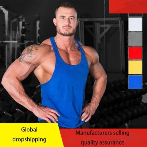 New Gyms Tank Top Summer Brand Cotton Sleeveless Shirt Casual Fashion Fitness Stringer Tank Top Men bodybuilding Clothing S-XXL