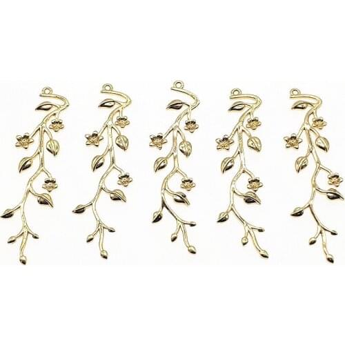 New arrival! 57x16mm 50pcs Copper Flower shape Charm/Connector for Earrings Making/DIY parts,Jewelry Finding & Component