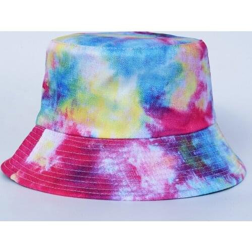 Summer Tie Dye Bucket Hat for Men Women Two Side Fashion Hip Hop Fisherman Hat Bob Street Outdoor Travel Boys Girl Hat Panama