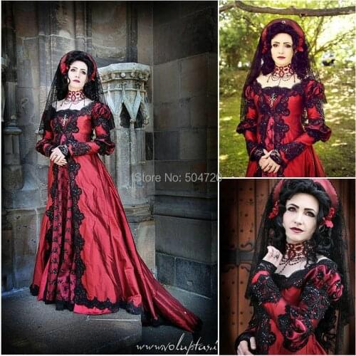 Custom-madeOn sale R-075 19 century Victorian Gothic Lolita/Civil War Southern Belle Ball Halloween dresses Sz US 6-26 XS-6XL
