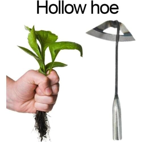 Full Manganese Steel Gardening Hand-held Hollow Small Hoe Weeding Gardening All-steel Hardened Hollow Hoe Support Dropshipping