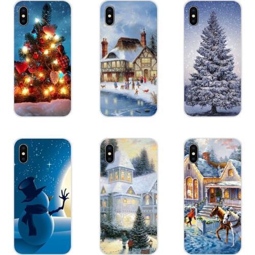 Transparent TPU Covers For Xiaomi Mi4 Mi5 Mi5S Mi6 Mi A1 A2 5X 6X 8 9 Lite SE Pro Mi Max Mix 2 3 2S Animated Winter snowman snow