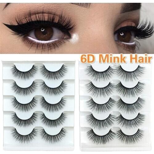 6D Faux Mink Eyelashes Eyelash Lashes Hair Natural Handmade Thick Crisscross Long Eyelash Extension False Eyelashes Makeup Tools