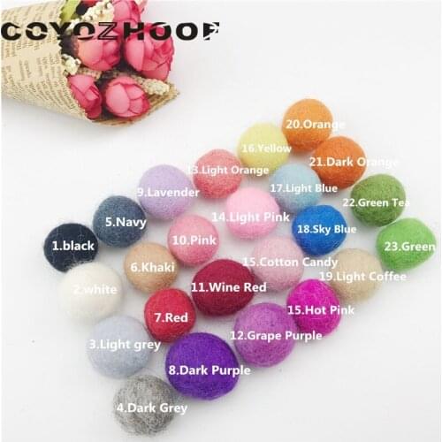 Christmas Gifts Felt Balls Beads 2cm/100Pcs Wool Felt Balls Multicolors Colorful Beads Decoration DIY Jewelry Assorted Beads