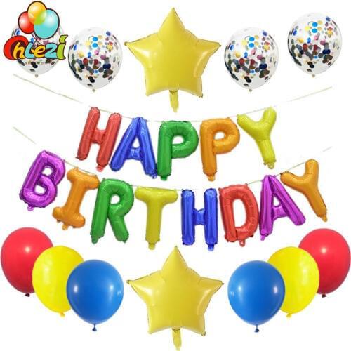 HAPPY BIRTHDAY Letter Ballons Party Decoration 16 inch Alphabet Air Foil Balloon Kids toy Globos Baby Shower Event Supplies