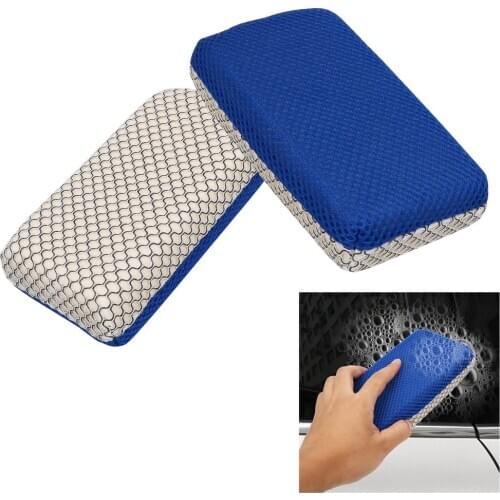 Microfiber Mesh Car Wash Sponge Auto Washing Cleaning Sponge Car Detailing Care Wash Clean Brush Motorcycle Bike Washer