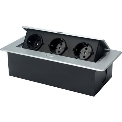 Pop Up Floor Socket 16A EU Standard Power Outlet aluminium alloy socket Charging Port 5V 1A French socket computer socket