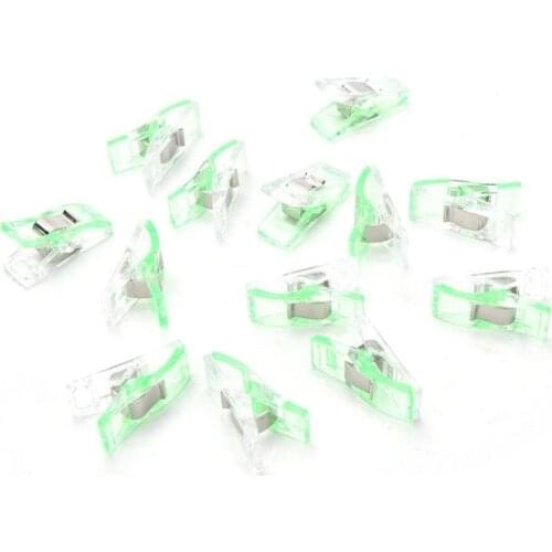 Sewing Clips 50pcs Quilter Clamps DIY Tools Plastic Sewing Crochet Transparent Small Package Edge Clip 9 Colors for Choose