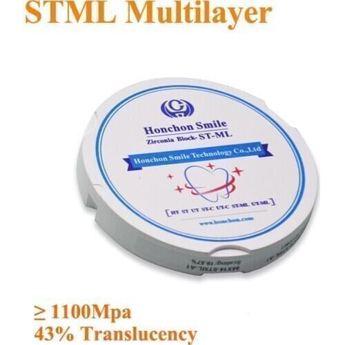 ST-ML 95*14mm Multilayer Dental Zirconium Disc / Zirconia Blank Zirkonzahn Compatible, Vita 16 shades