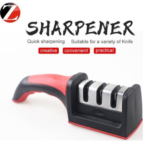 Knife Sharpener Multi-functional wear Steel tungsten and ceramic Three-slot whetstone portable size for home / outdoor use
