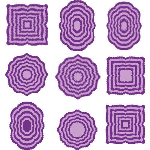 Nested Square Circle Oval Frame Metal Cutting Dies Scrapbooking Album Paper DIY Card decoration Craft Embossing Die Cuts 2019