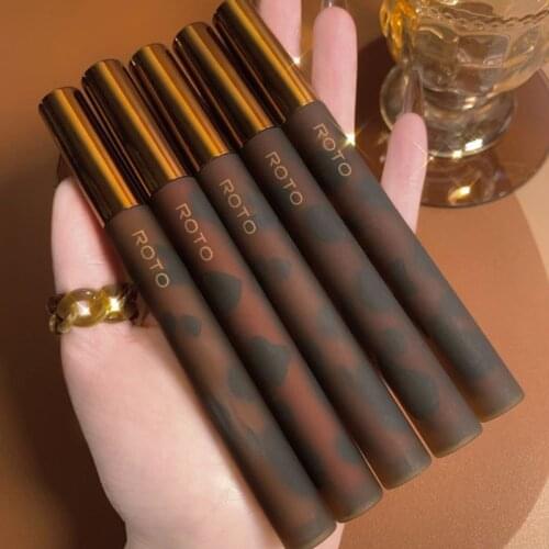 Amber Lip Gloss Matte Velvet Air Lip Glaze Exy Red Lip Makeup Liquid Lipstick Lasting Waterproof Nonstick Cup Cosmetic TSLM1