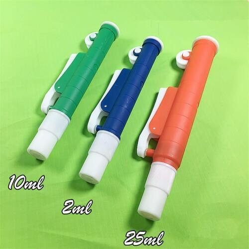 Pipette Pump Filler for Disposable Plastic and Glass pipettes sizes 2 10 25 ml