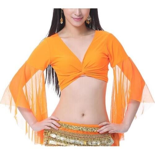 10 pcs fedex fast shipping 2021 Hot popular sexy women chiffon belly dance tops dancing costume 12 colors