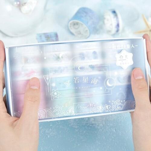 20pcs Vintage Gold Color Paper Washi Tape Set Luxury Palace Spring Flower Star Adhesive Decoration Masking Tapes Sticker