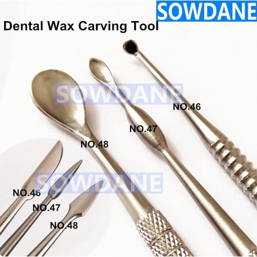 3pcs Dental Wax Scoop Sculpting knife 46/47/48 Stainless Steel Double-Sided Clay Carving knife Dental Pick Wax Tool