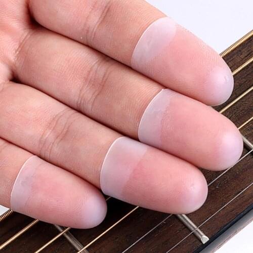 4PCS/set Guitar Fingertip Protectors Silicone Finger Guards For Ukulele Electric Guitar Accessories