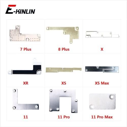 5sets For iPhone 7 8 Plus 11 Pro Max Lcd Display Screen Battery Flex Cable Metal Cover Plate Holder Bracket With Screw
