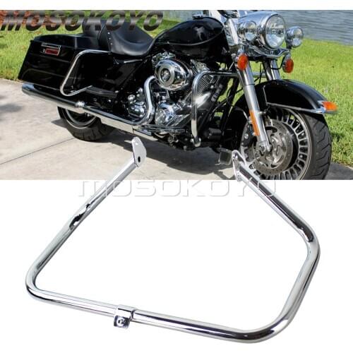 For Road King FLHR Bumper Engine Guard Crash Bars for Harley Ultra Classic FLHTCU Street Electric Glide FLHX FLHXS FLHT 97-2008