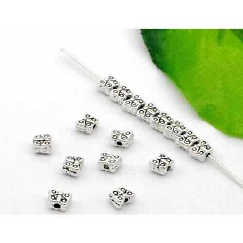 Free Ship 1000Pcs Tibetan Silver Bowknot Spacer Beads Charms Jewelry 4x5mm