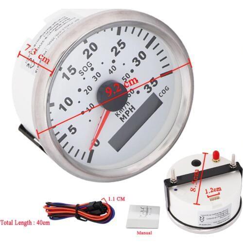 60KMH 1PCS GPS Speedometer Digital Waterproof 35MPH Speed meter fit Motorcycle Boat Car with Red Backlight Stainless Bezel