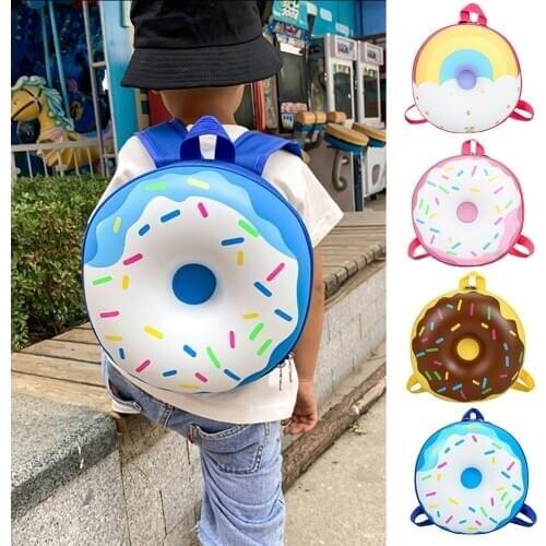 Children Cute Donut Rainbow Backpack Kids Kindergarten School Book Bag Cartoon Casual Students Backpack plecak dla dzieci