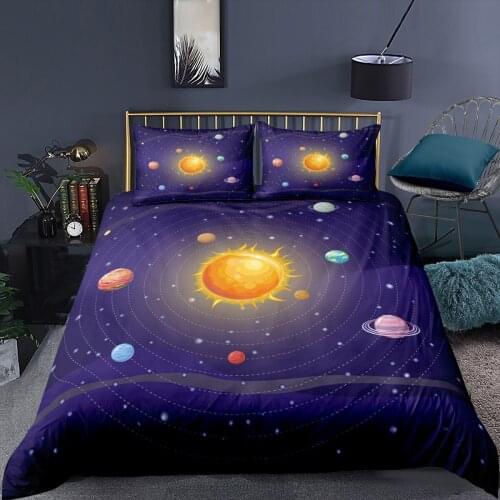 Explore The Universe Style 3D Bedding Set Printed Duvet Cover Pillowcase Soft Quilt Cover Child Single Twin Double Queen King