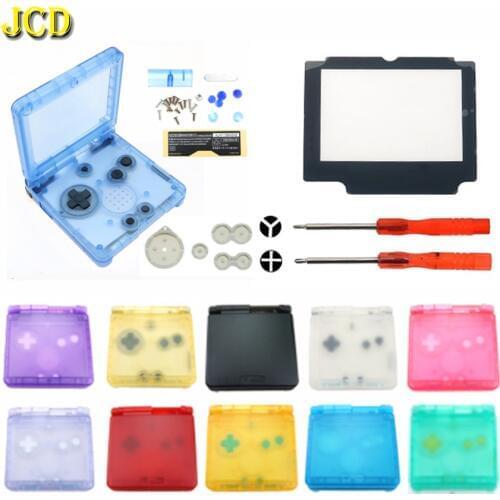 JCD 1Set For Nintend Gameboy Advance SP Transparent Clear Housing Shell Cover Case W/ Screen Lens Tools For GBA SP