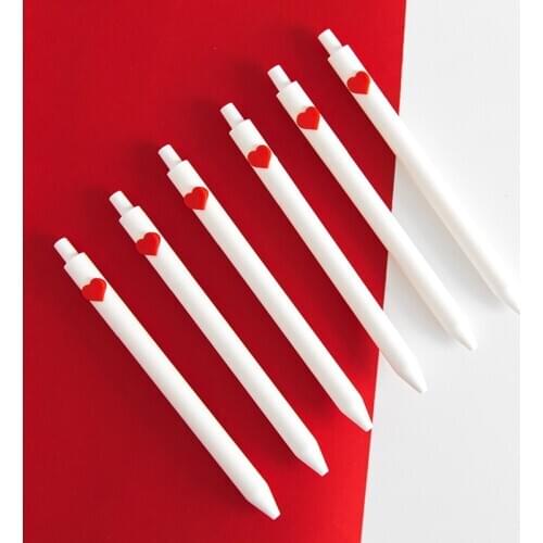 1PC Kawaii Cute Love Heart Pen Marker Neutral Silica Gel Pen for Girl Student School Office Supplies Learning Stationery sl2533