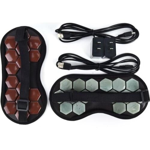 HOT Physical Therapy Nature Jade Stone Germanium Tourmaline Sleep Face Eye Mask For Travel Office Use Hot Sale 23*11.5cm