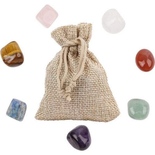 Natural 7 Chakra Stones Set Healing Energy Crystals Polished Stone Colorful Reiki Supplies Meditation Decoration GXMA