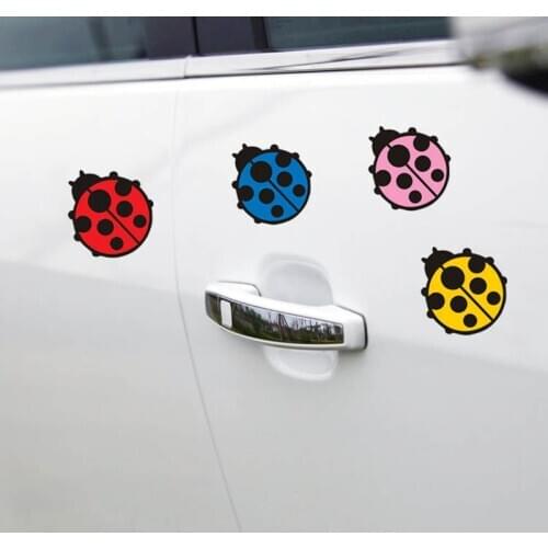 Lovely Animal Car Sticker 4 Color Ladybird Sticker Reflective Waterproof Sticker for Laptop Fridge Wall Suitcase