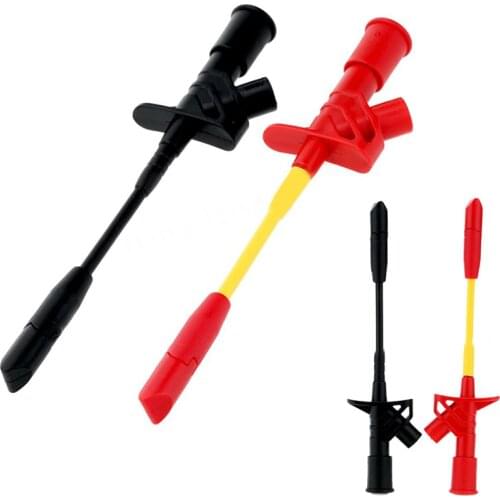 New Piercing Test Needle Hook Lips Multimeter Testing Probe 4mm Socket Red + Black For Test Tool
